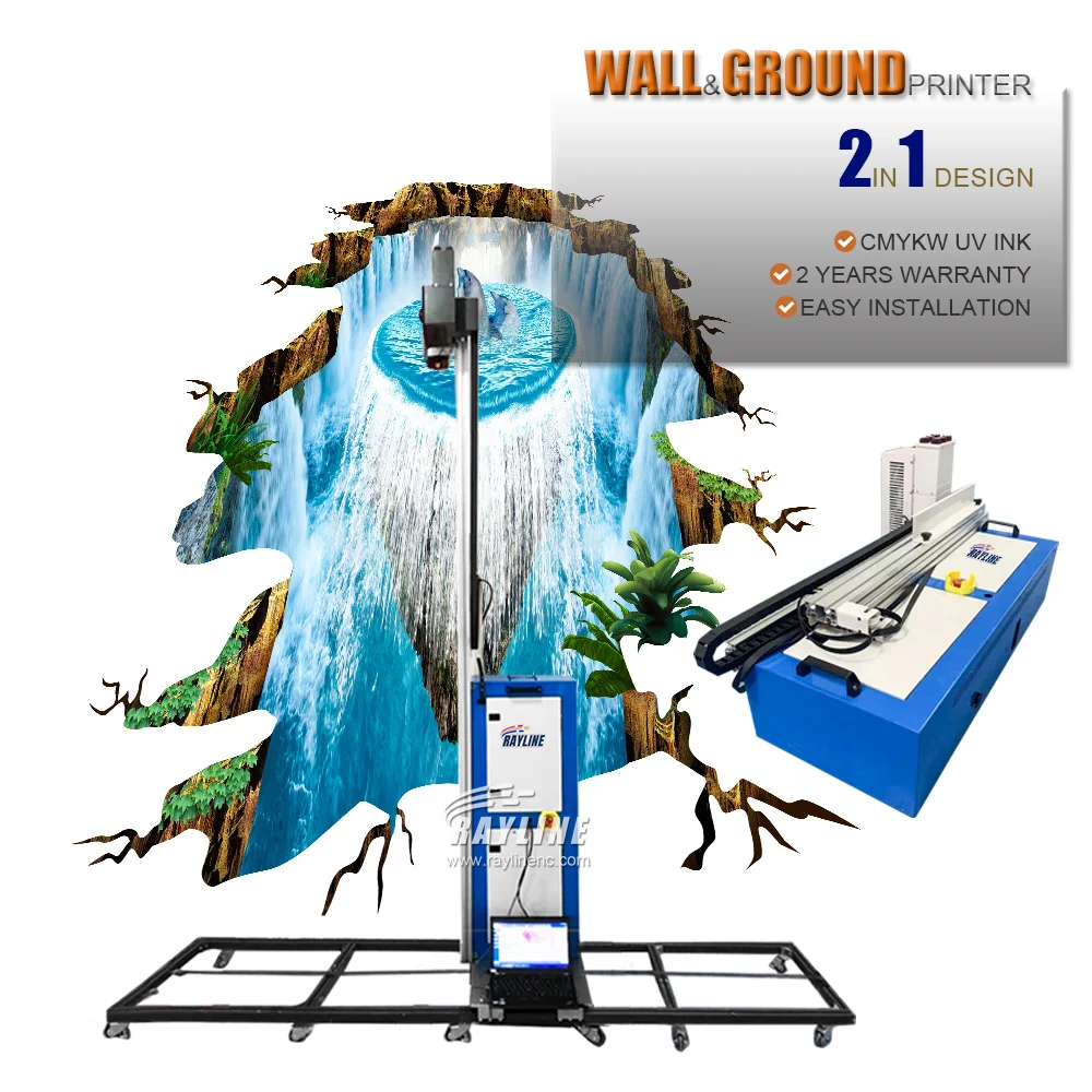 2 in 1 Wall/Ground Printer 4K HD Vertical 3D Wall Printer Epson DX7/DX10 UV Floor Printer Parking Lot Parking Space Printing