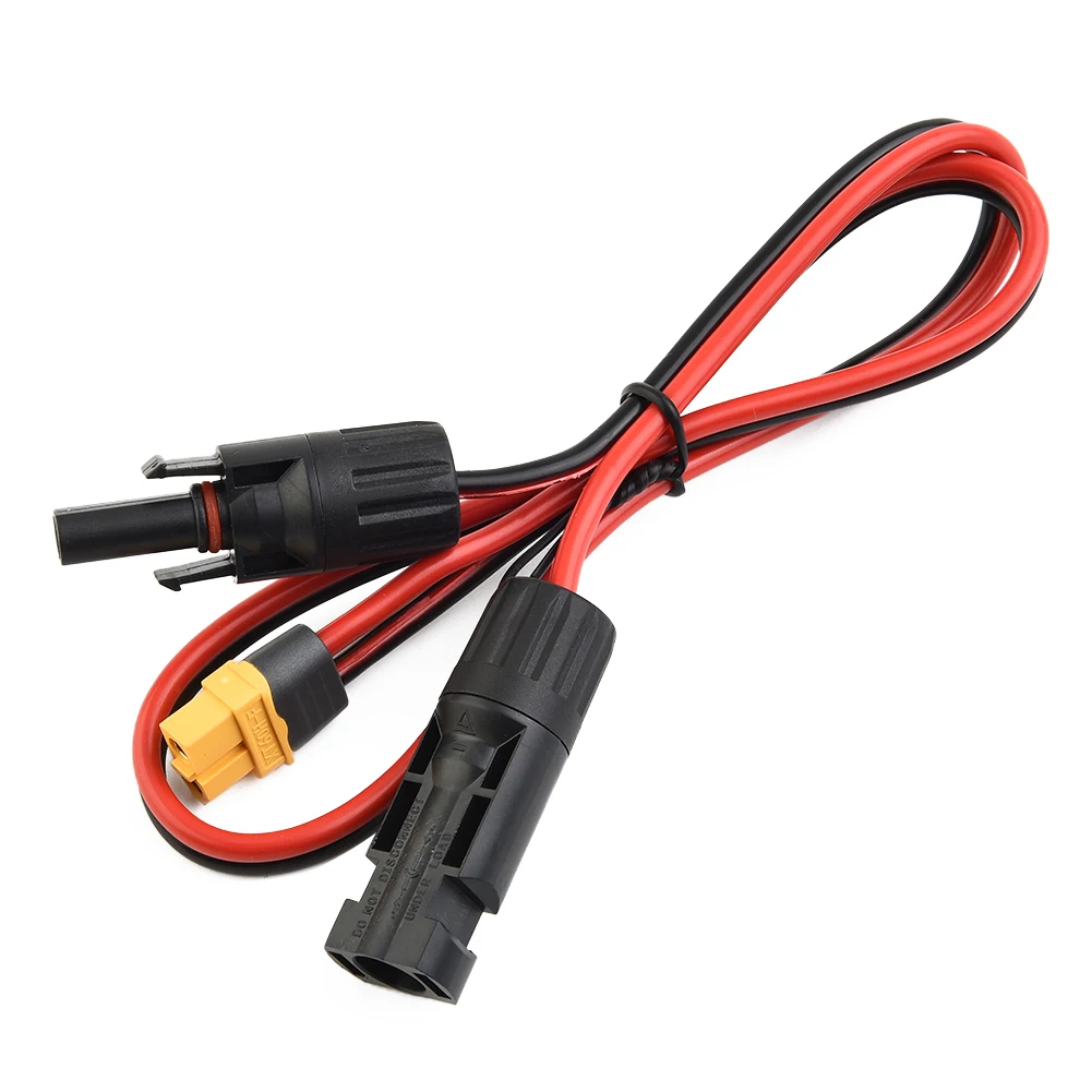Charging Cable Connection Cable PVC Safe Solar Generator 0.6m 12AWG Female Solar Panel Low Resistance Consumption
