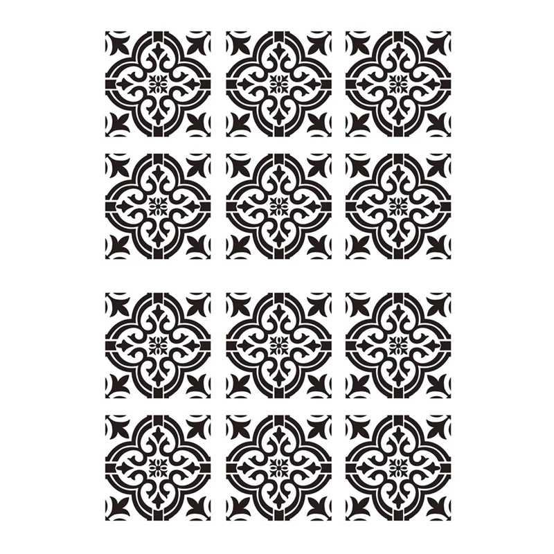 12 Pcs DIY Painting 30X30cm Vintage Flower Pattern Stencils Template For Tile Wall Floor Furniture Painting Decorative