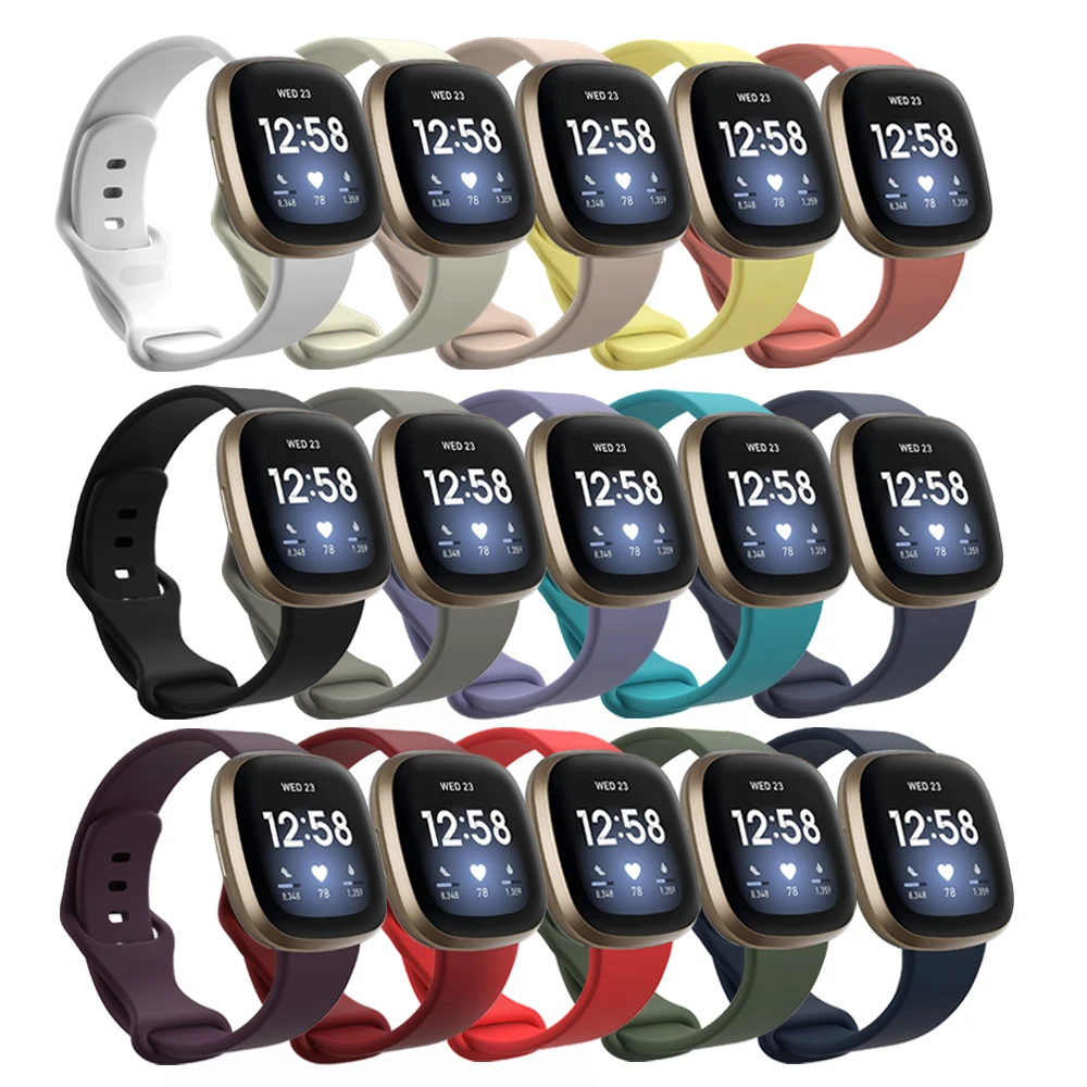 Silicone Wristband For Fitbit Versa 3 Band Watchstrap Replacement Bands For Versa3 Smart Watch For