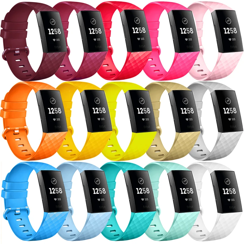 Strap For Fitbit Charge 3 SE Band Replacement Accessories Silicone Wristband Watchband Bracelet For