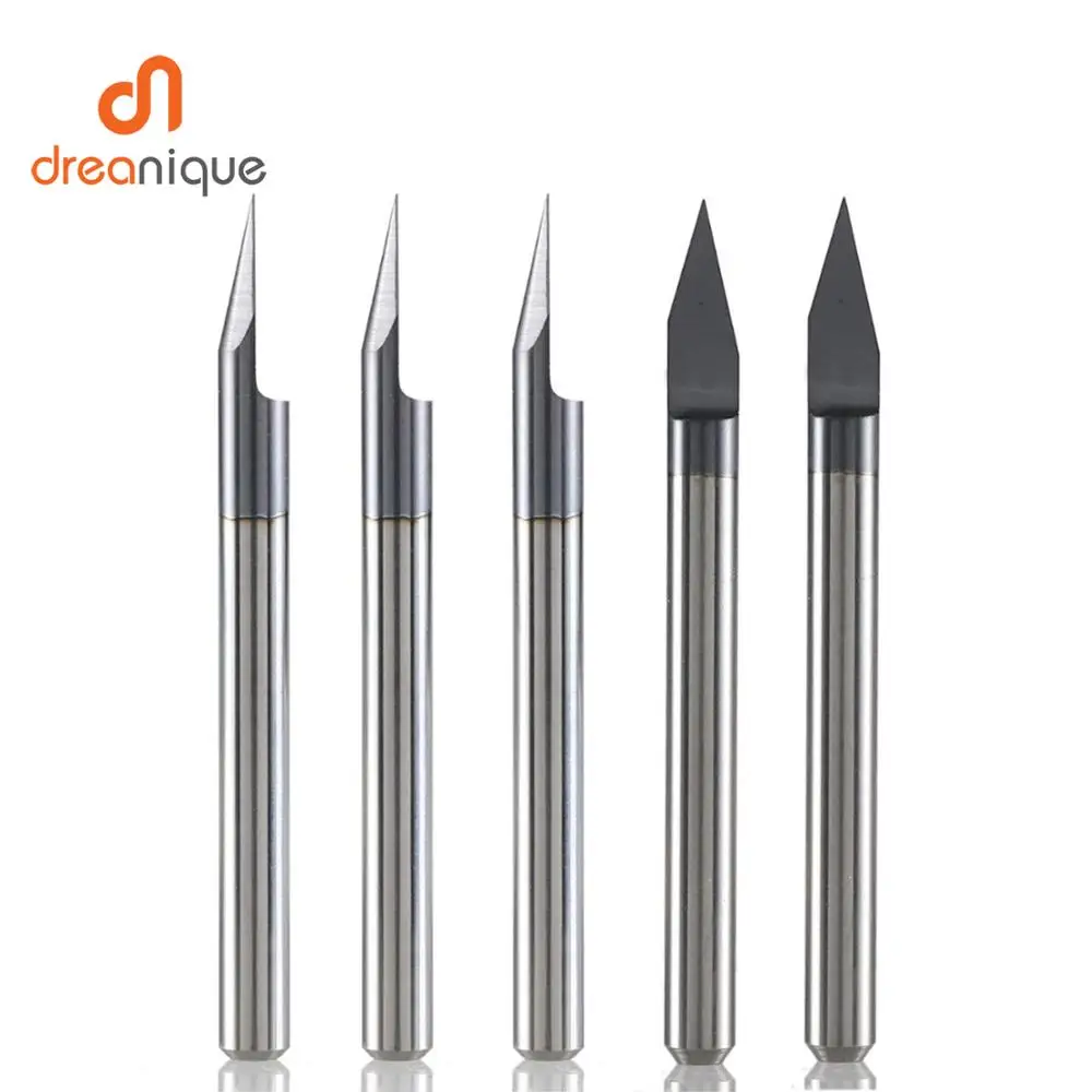 5pcs/lot Flat bottom Carbide PCB Engraving Bit 3.175 30 0.2mm 0.1mm  CNC Router Tool  for brass