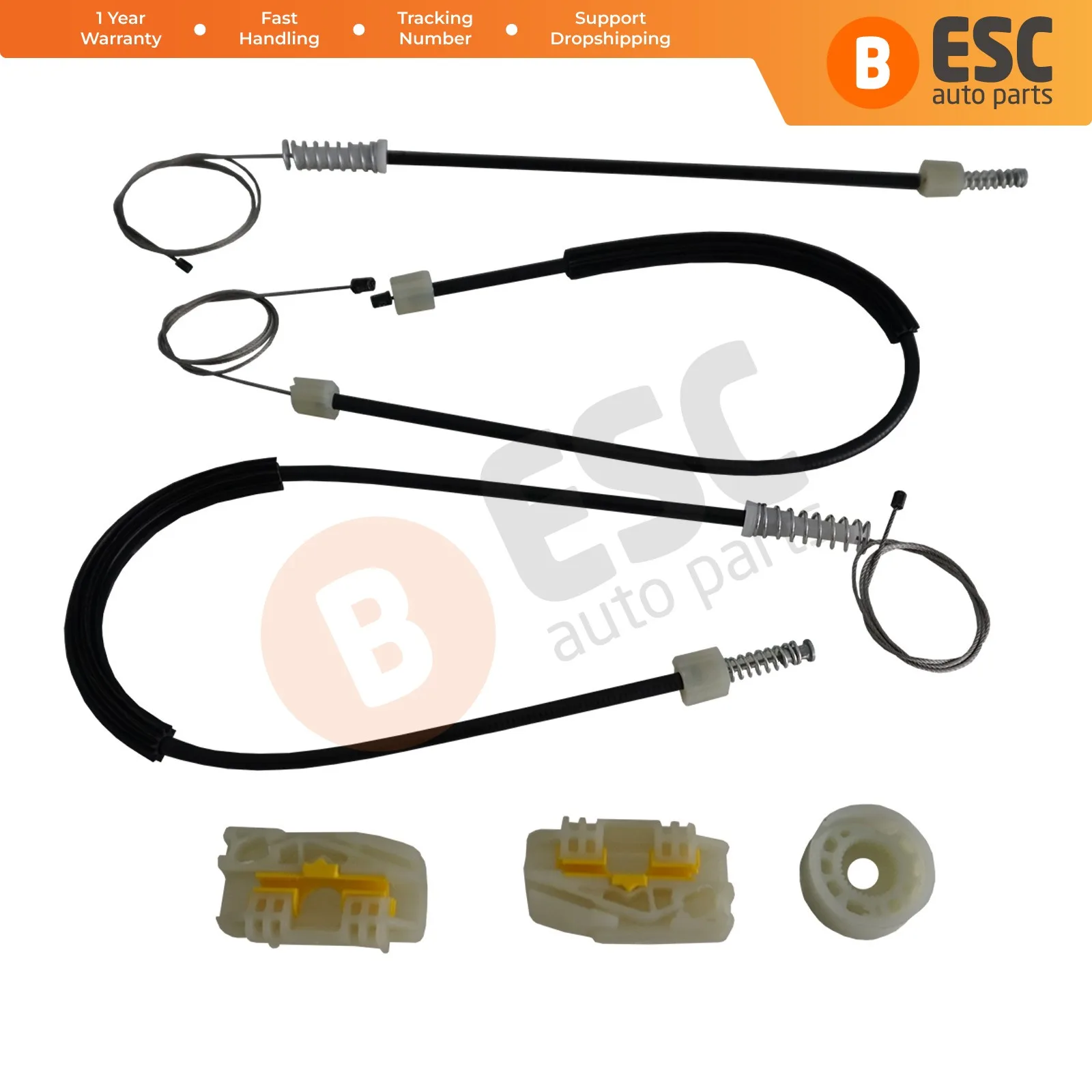 ESC Auto Parts EWR453 Electrical Power Window Regulator Repair Kit Front Left Door 1P0867435 for