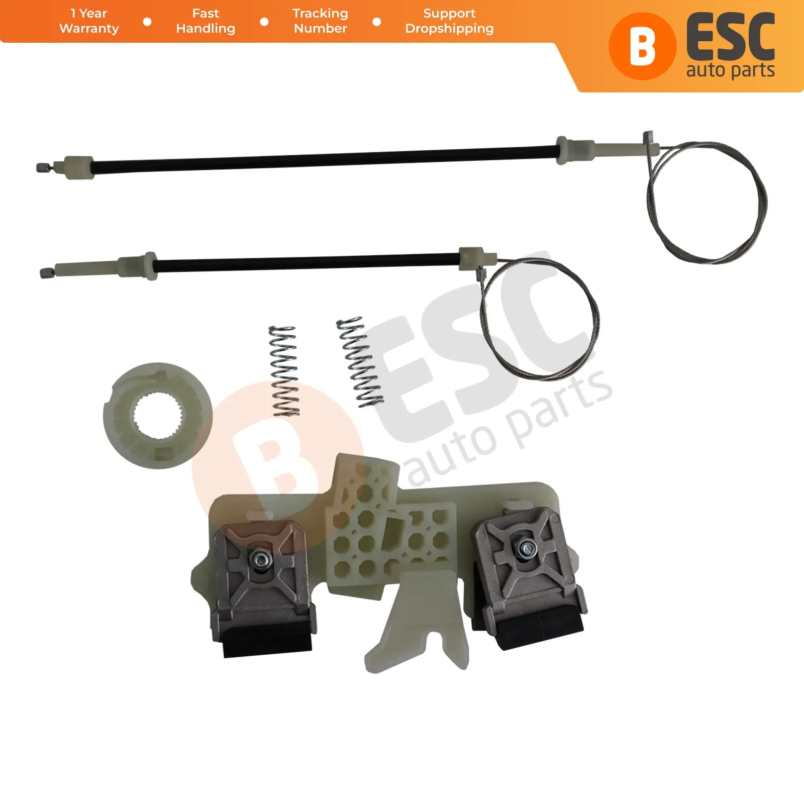ESC Auto Parts EWR5333 Window Regulator Repair Set Rear Right 8A61A27000BH for Ford Fiesta MK6