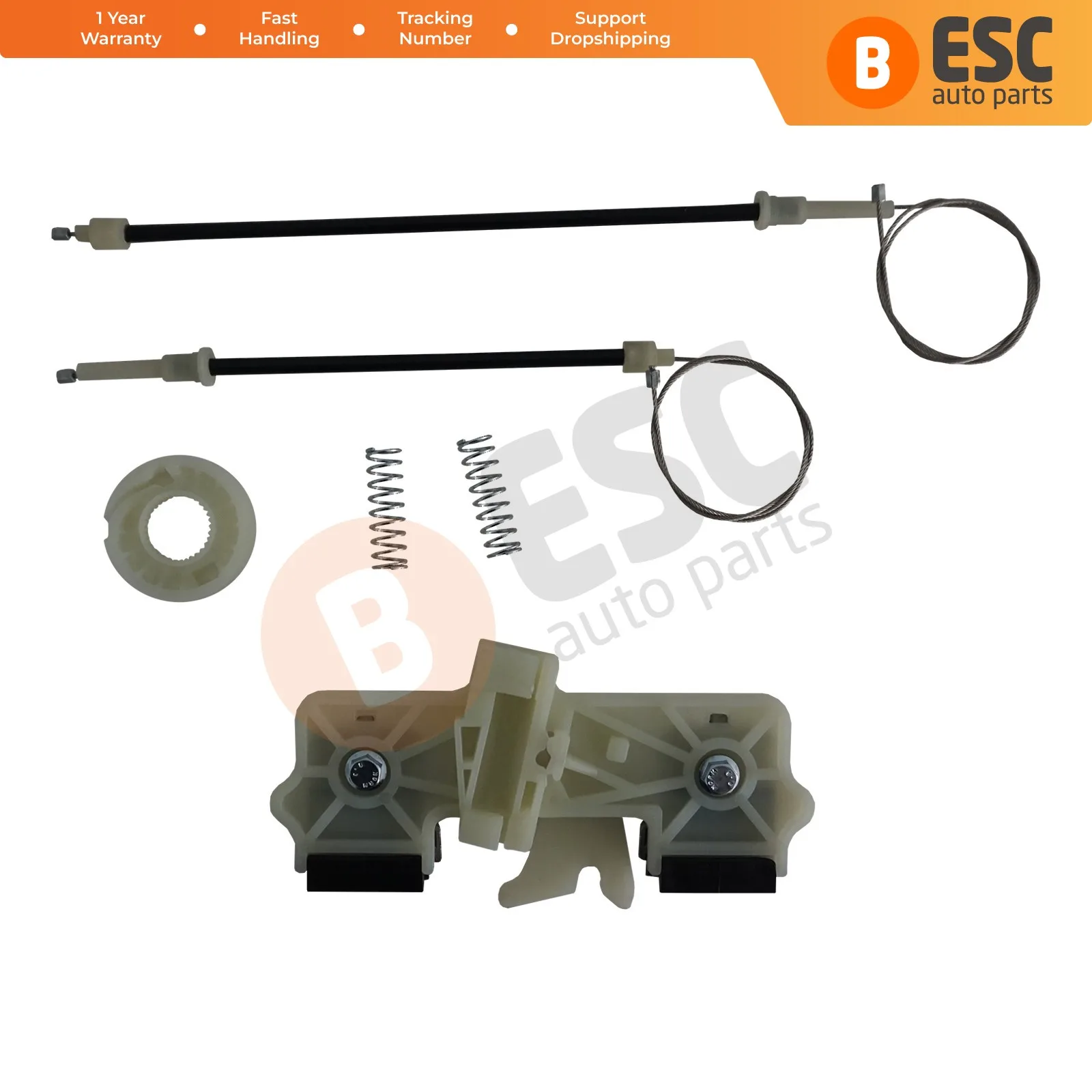 ESC Auto Parts EWR5332 Window Regulator Repair Set Rear Left 8A61A27001BH for Ford Fiesta MK6