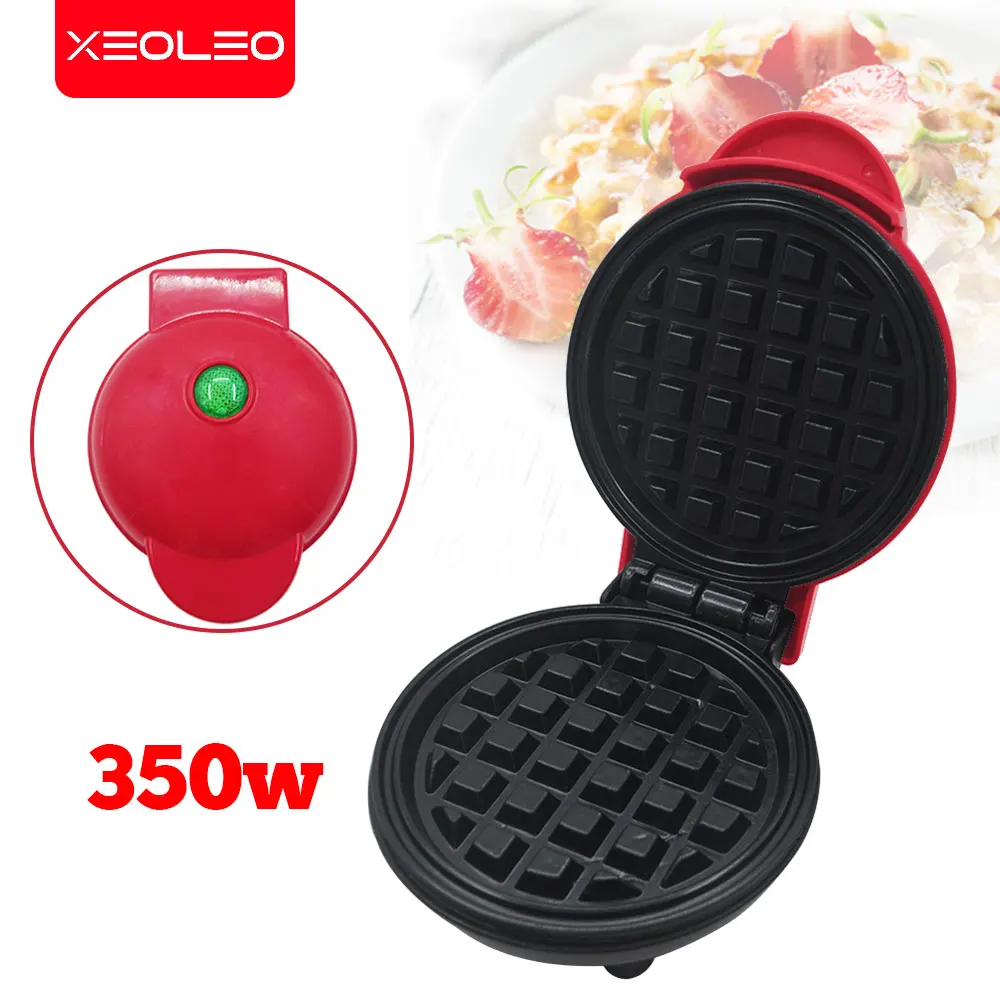 XEOLEO Mini Electric Waffle Maker Cooking Appliances For Kids Breakfast Machine Cake Baking Pot