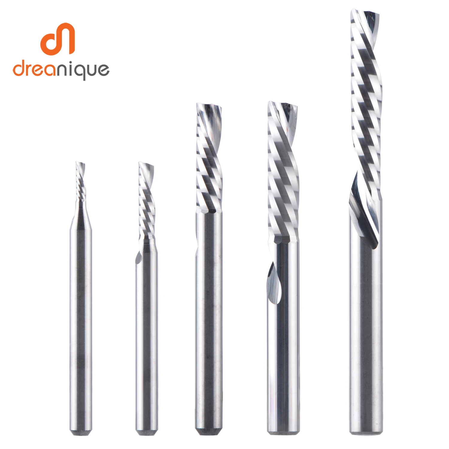 1pc AAAAA single flute spiral end mill 3.175 shank spiral aluminum mill CNC 3D engraving carving bit