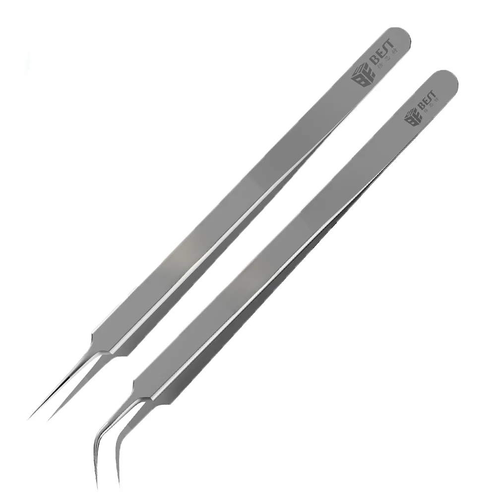 1Piece Precision Tweezers Ultra Thin Straight Curved Fine Tips Forceps Clips for 0.01mm Jump Fly