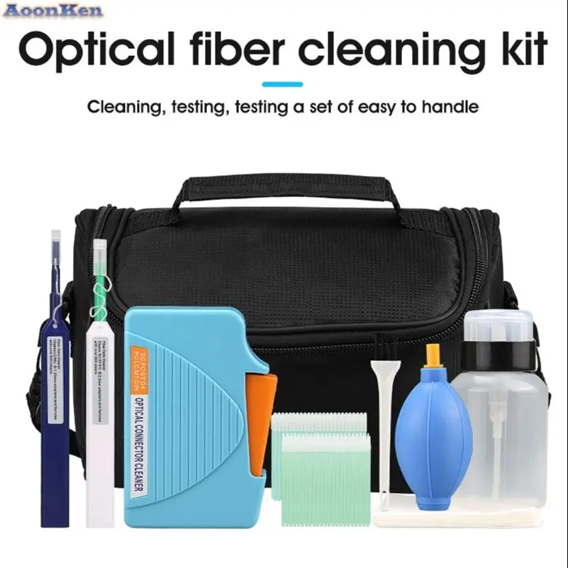 10Pcs/set Fiber Cleaning Tools Fiber Cleaning Kit Fiber Optic FTTH Tool Kit Network Testing Tool
