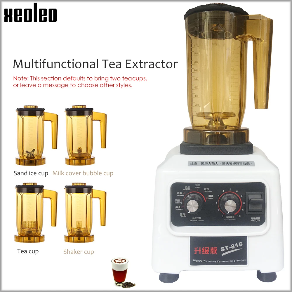 Xeoleo Commercial Tea Breawing  Blender Multifunction Mixer Juicer Foam Milk Sand Ice Smoothie