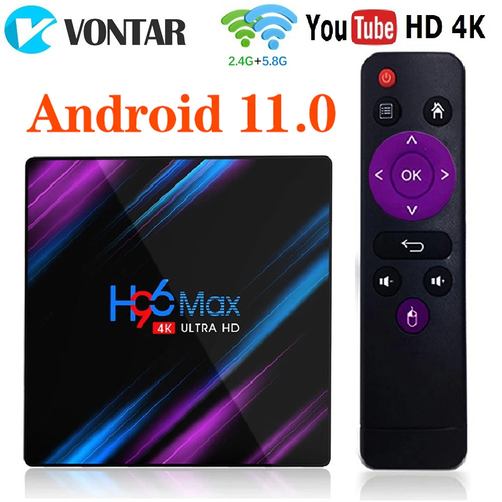 H96 MAX RK3318 Smart TV Box Android 11 4G 64GB 32G 4K Wifi BT Media player H96MAX TVBOX Android10