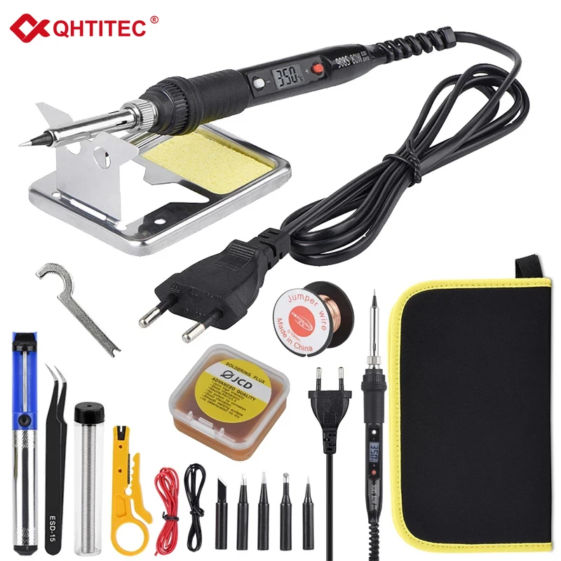 80W Electric Soldering Iron Kit Temperature Adjustable 220V 110V Welding Tools Set Soldering Flux