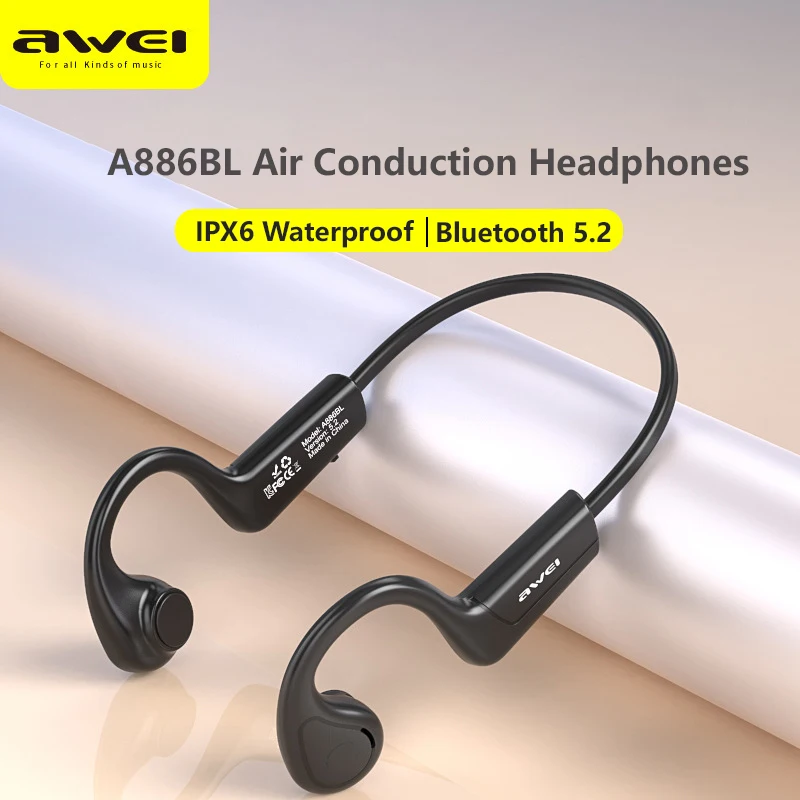 Awei A886BL Air Conduction Wireless Headphones Bluetooth 5.2 Sport Earphone In-ear Earbud For HIFI