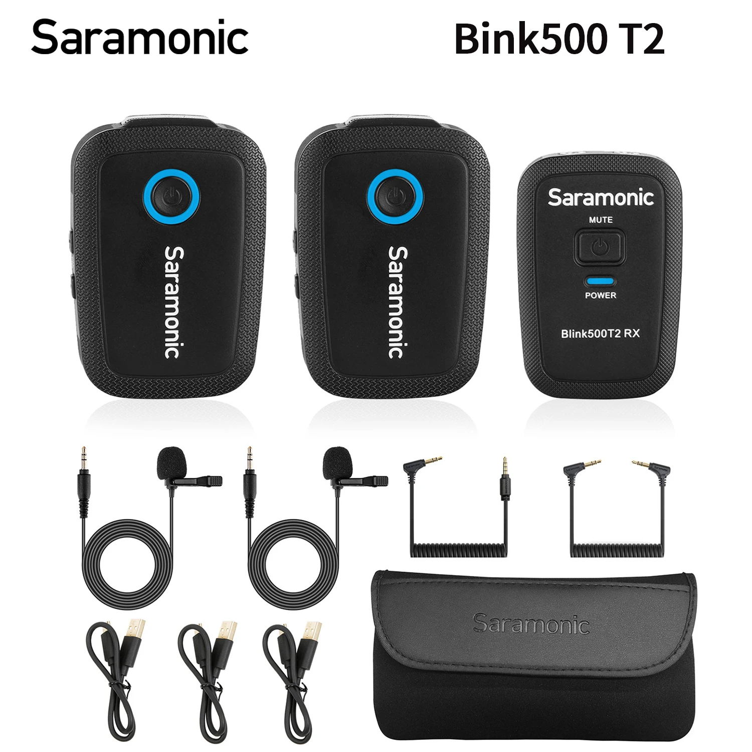 Saramonic Blink500T2 Professional 2.4GHz Condenser Wireless Lavalier Lapel Microphone for PC Mobile