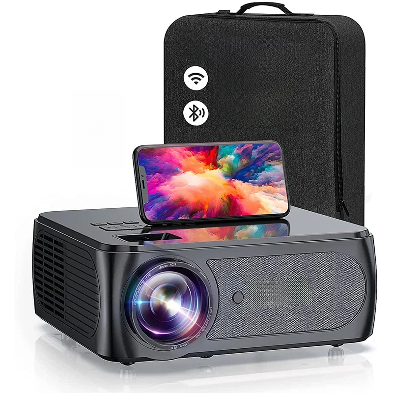 4K Projectors 5G WiFi Bluetooth Full HD Projector Native 1080p 15000 Contrast 4P/4D Keystone Outdoor