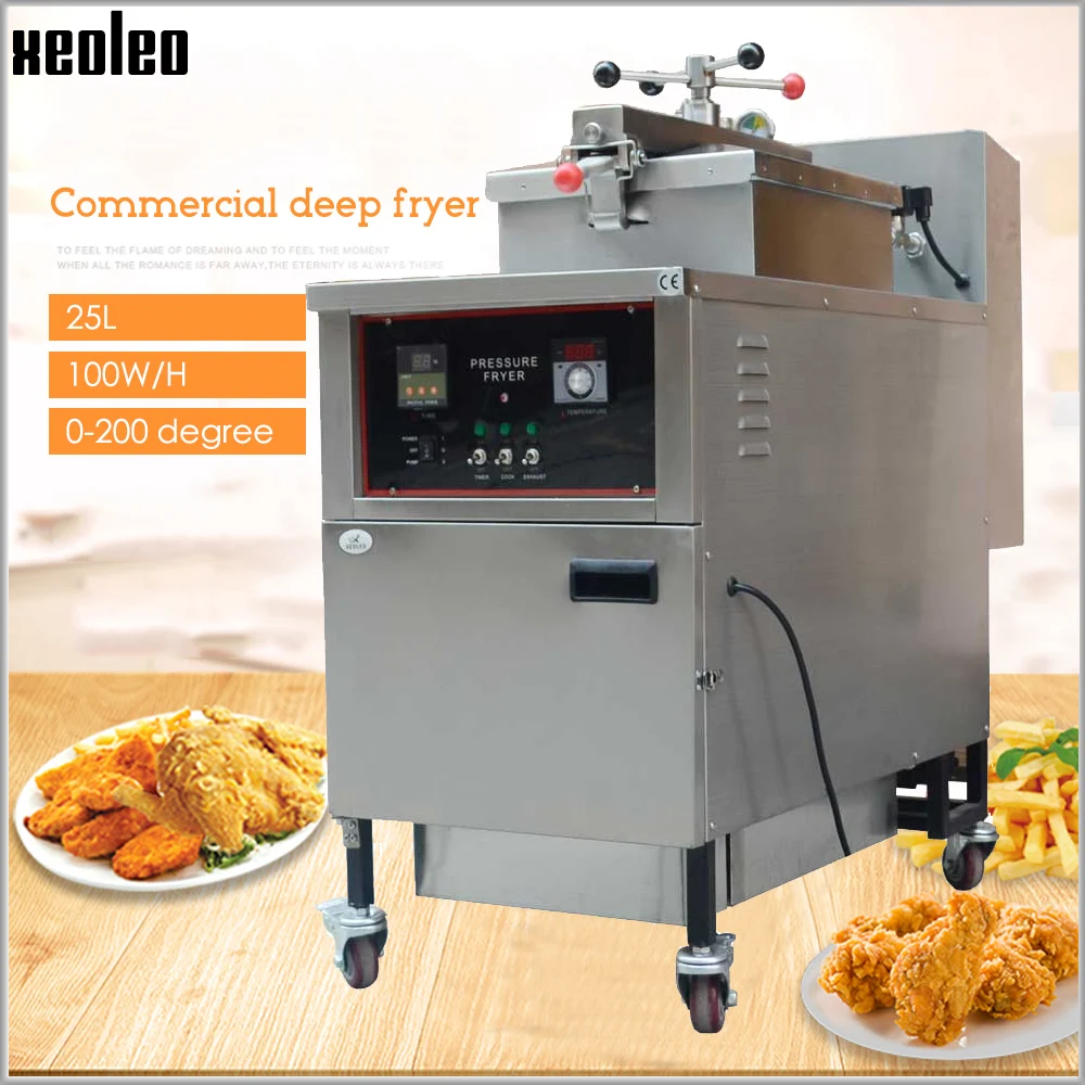 XEOLEO Commercial Deep Pressure Pot Chicken Frying Machine Food Processor Gas Fryer With Oil