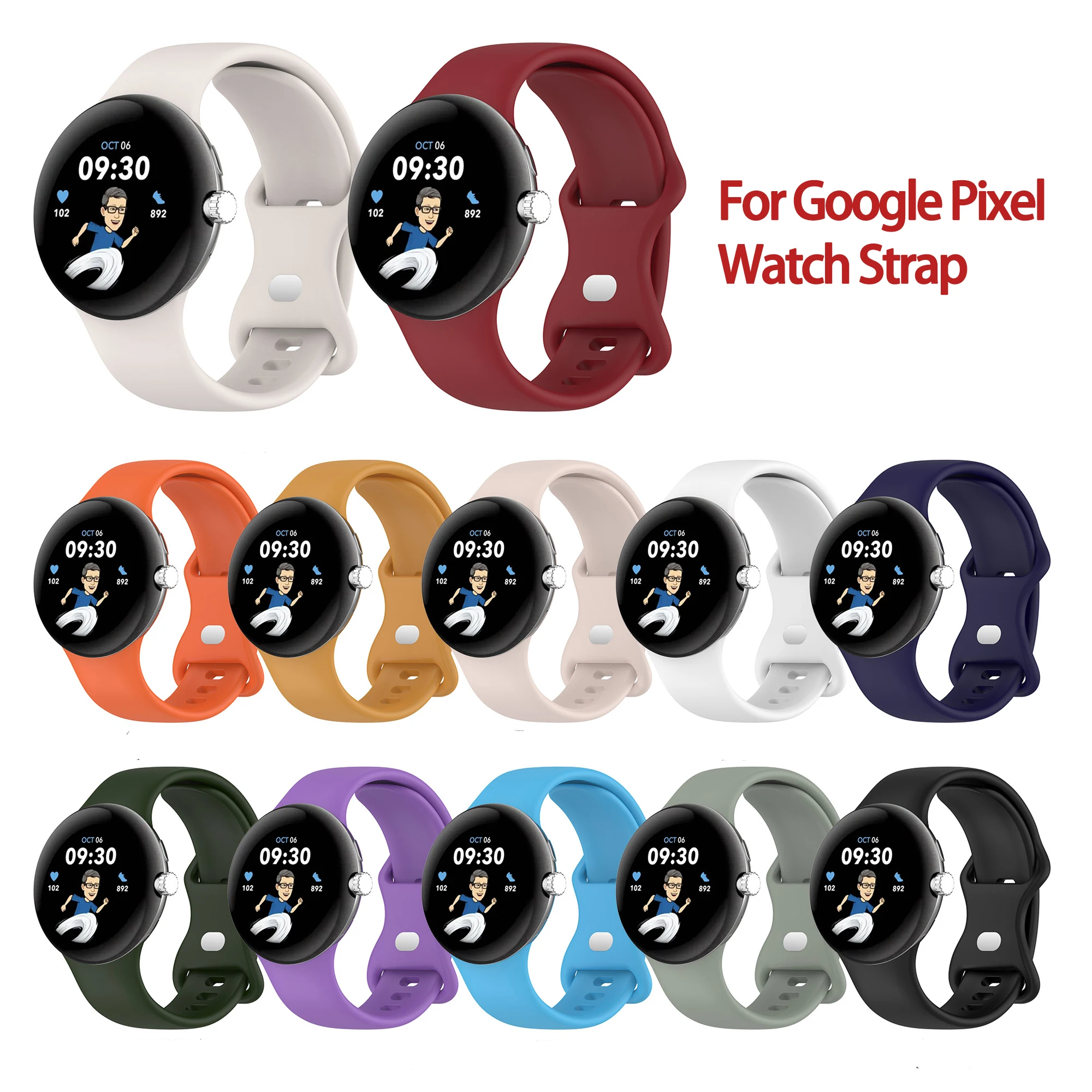 Silicone Strap For Google Pixel Watch Strap Replacement SmartWatch Sport Bracelet For Google Pixel
