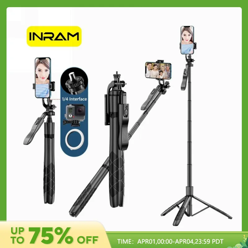INRAM-L16 Wireless Selfie Stick Tripod Stand Foldable Monopod For Gopro Action Cameras Smartphones