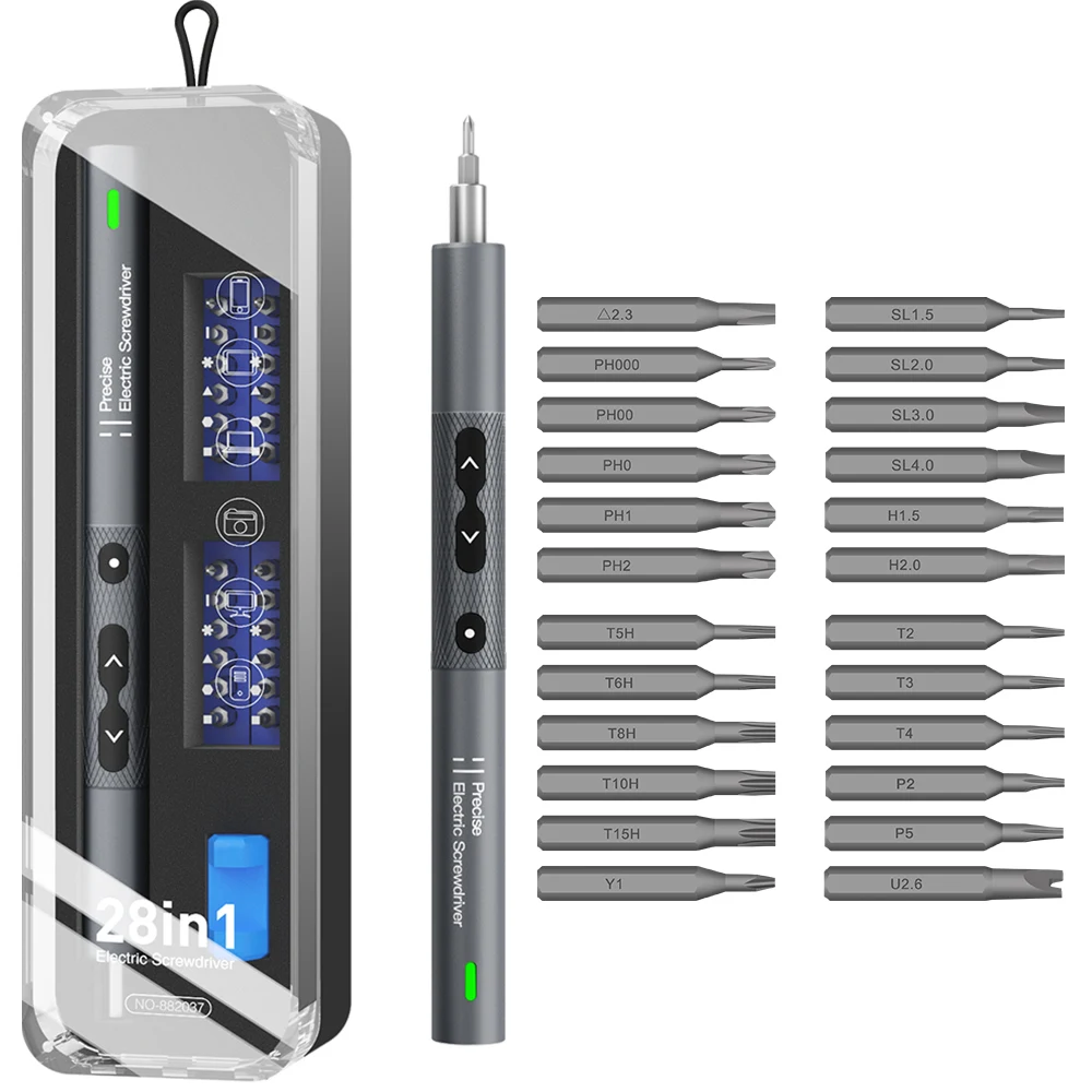 28 in 1 Precision Screwdriver Electric Sets Power Tool Rechargeable Magnetic Mini Small Bits for