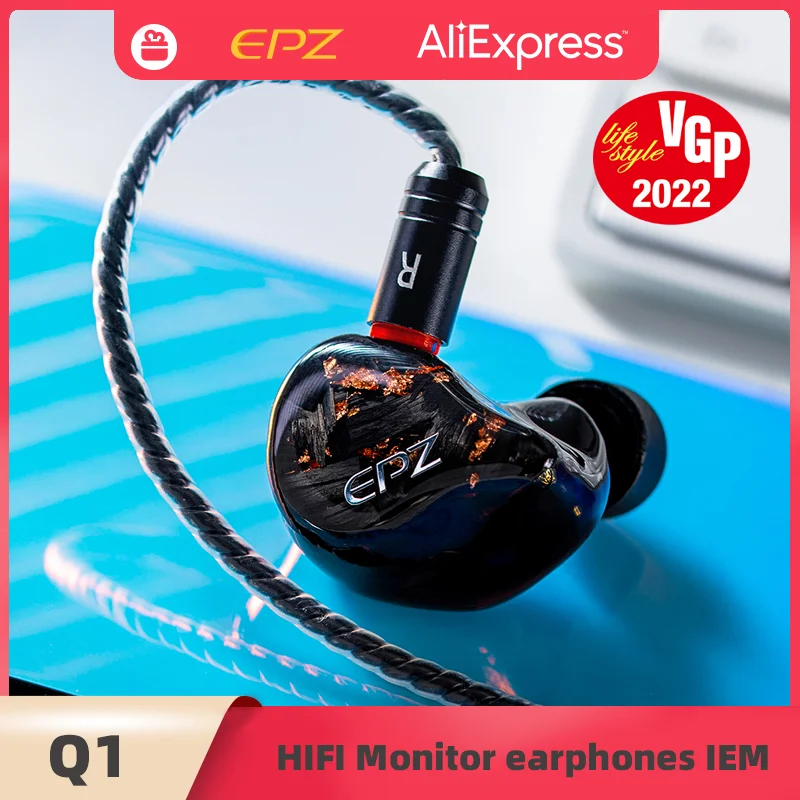 EPZ Q1 Earphones Wired HIFI Bass Earbuds IEM In Ear Monitor Gaming Headphones 0.78 2 Pin Detachable