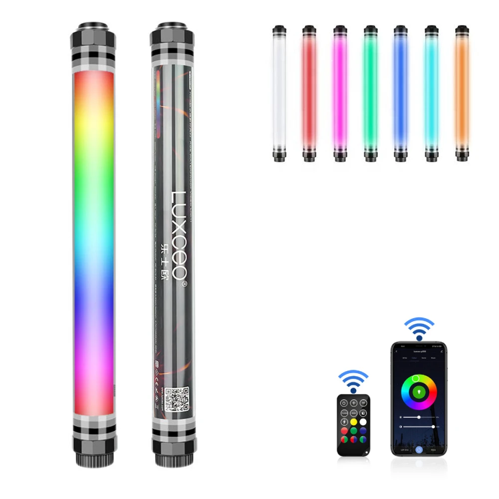 LUXCEO RGB Light Wand LED Video Photography Tube Lamp- Full Color IP68 Waterproof Dimmable Studio
