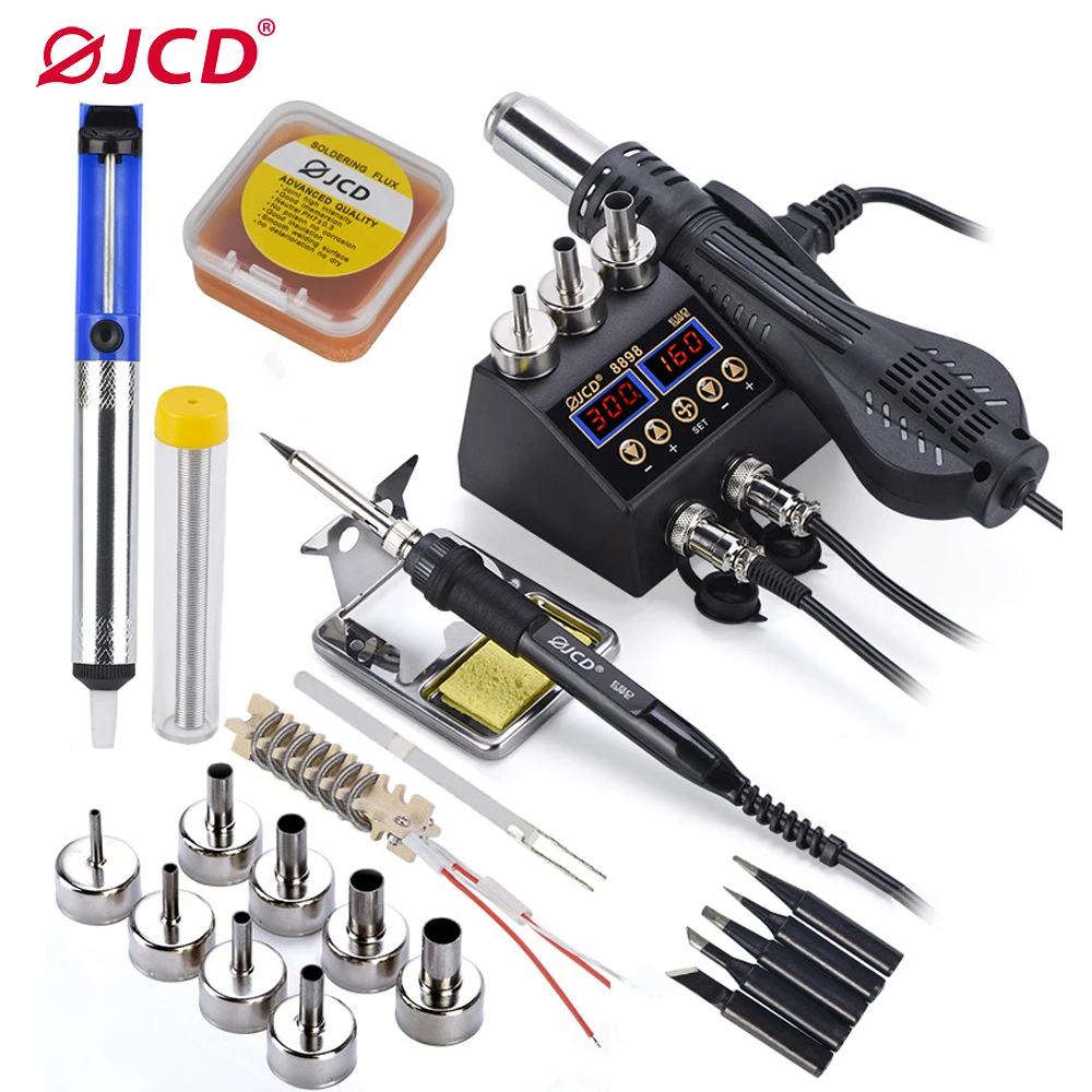 JCD 2 in 1 750W Soldering Station LCD Digital display Rework Welding Station for cell-phone BGA SMD