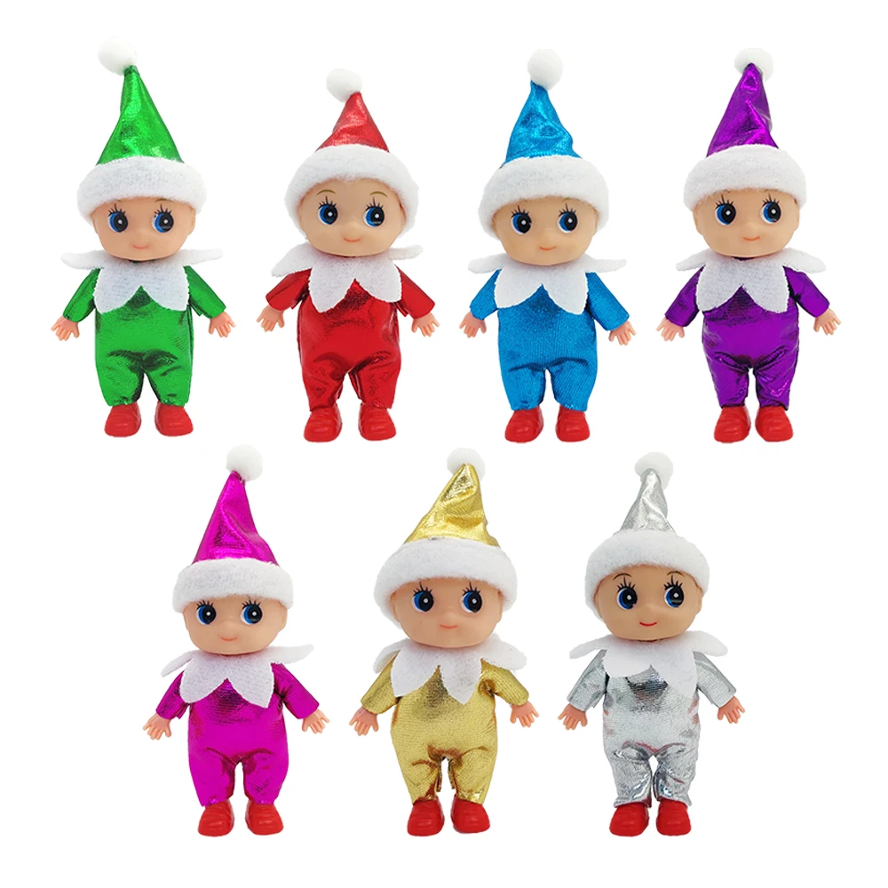Christmas Mini Baby Elf Dolls Todder Elves Shining Kindness Craft Babies Doll Toy Decoration On The