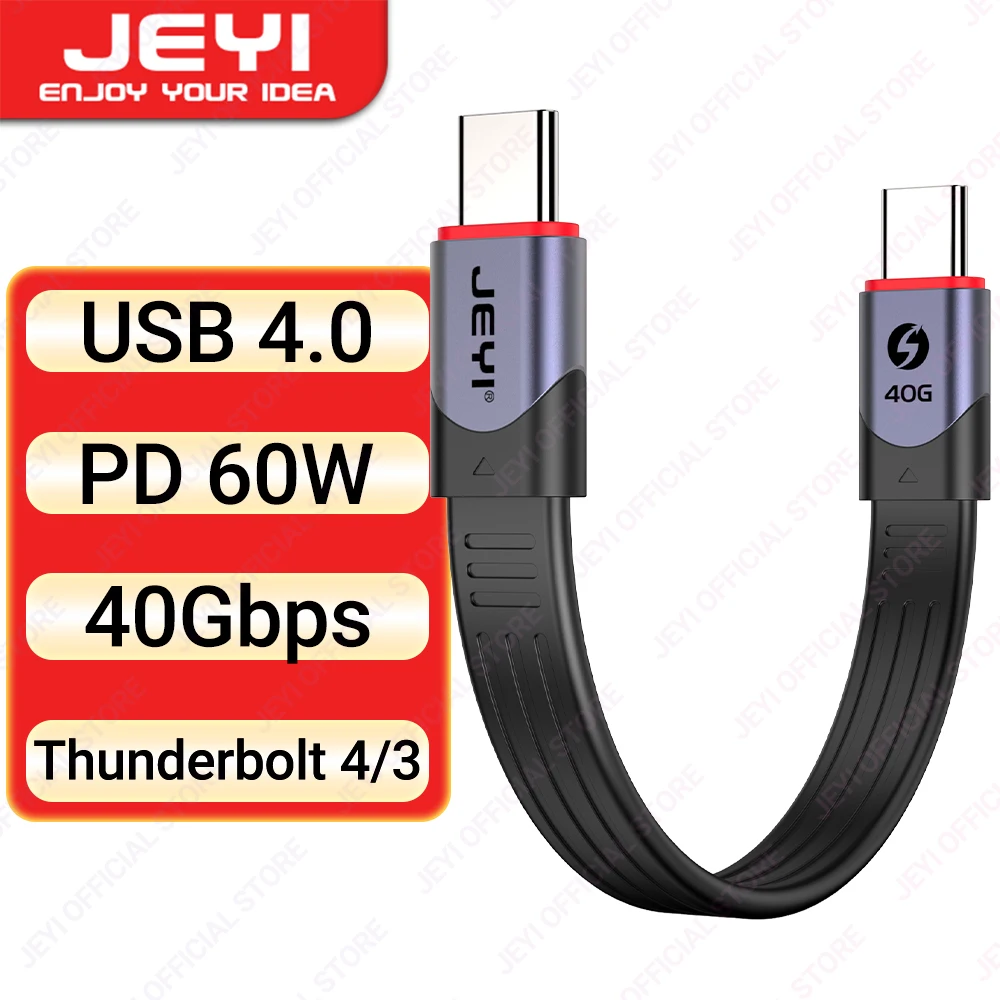 JEYI USB 4.0 Cable  40 Gb/s Data Transfer  100W PD3.0 Power Charging  Compatible with Thunderbolt