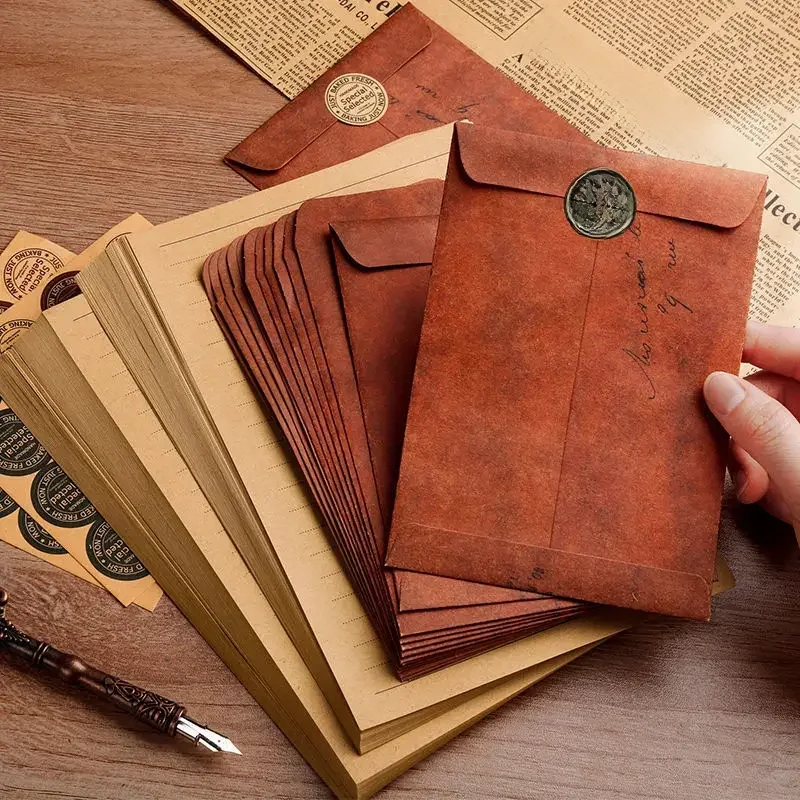 5/10pcs Vintage Kraft Paper Envelopes for Letter Paper Wedding Party Invitation Card Bag Wages