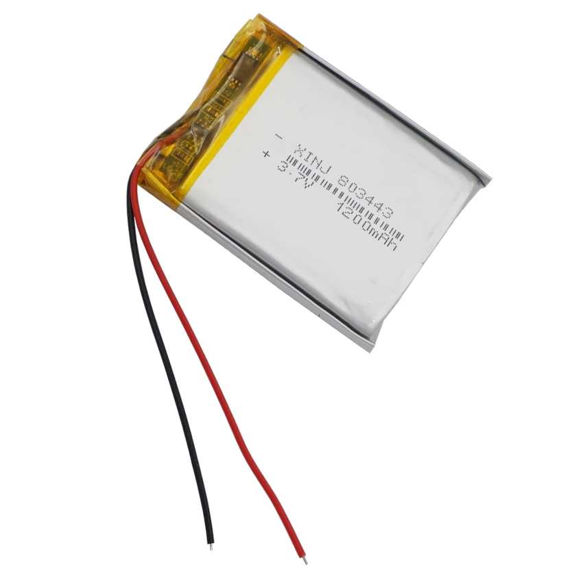 3.7V 1200 mAh 4.44Wh Polymer Lipo Rechargeable Li Lithium Battery 803443 For PSP GPS DashCam