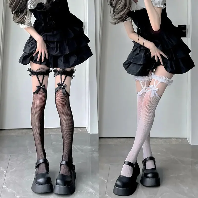 Lolita Socks Stockings Warm Thigh High Lolita Bow Over The Knee Long Tube Socks JK Girl Lolita Net