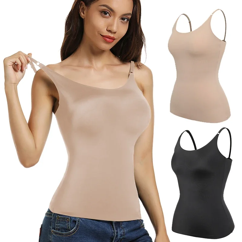 Women Tummy Control Shapewear Smooth Body Shaping Camisole Tank Tops Plus Size Slimming Underwear