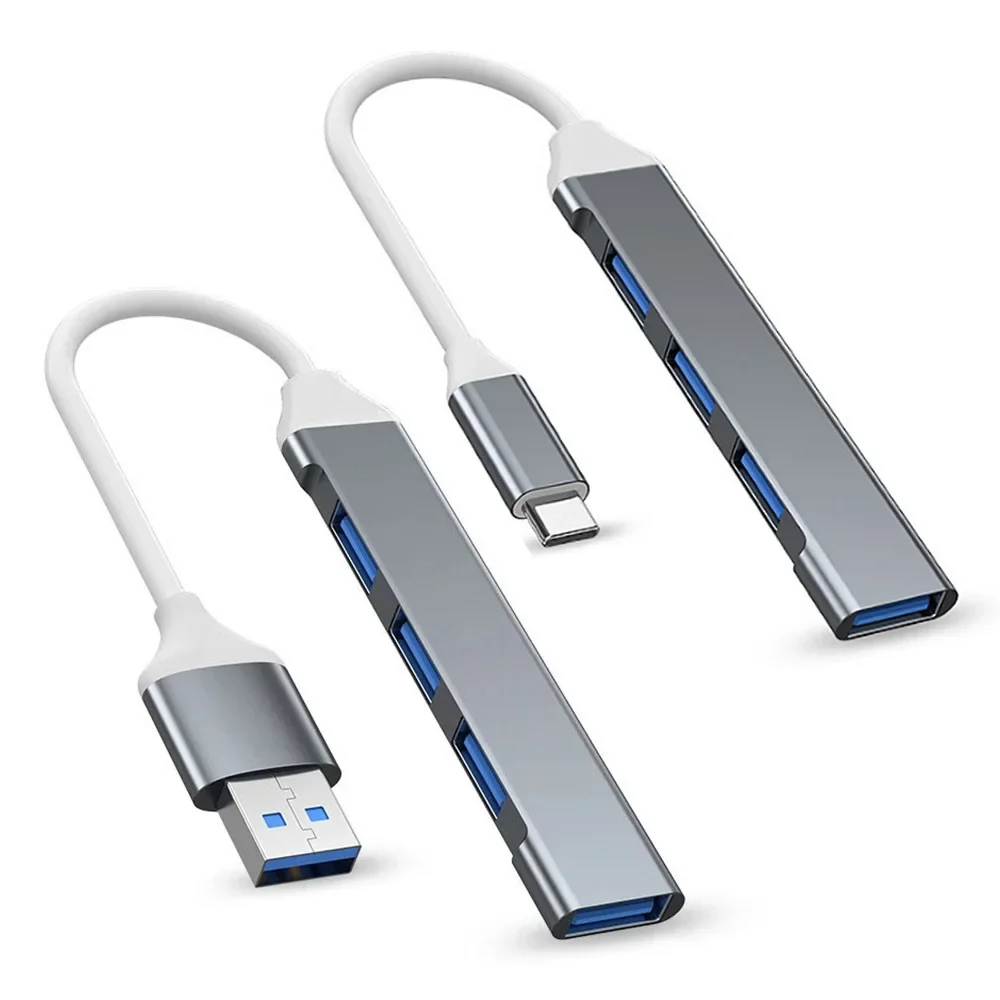 USB Type C HUB MINI USB3.1 Multi 4 Port 4 in 1 Aluminum Alloy Splitter Adapter OTG For Samsung