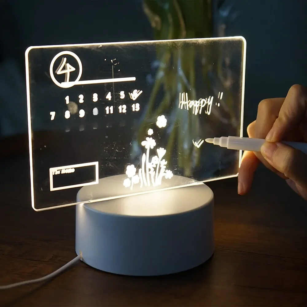 Creative LED Note Board Night Light USB Rewritable Message Board Warm Soft Light For Children