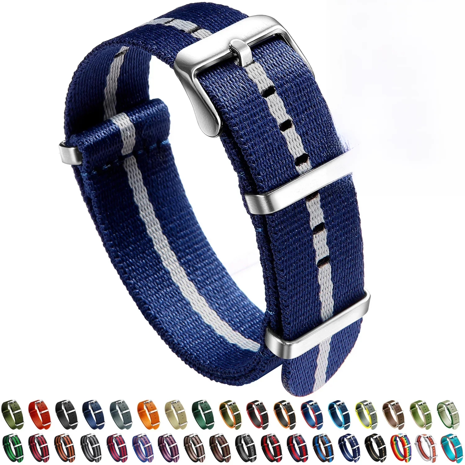 Nylon Watch Band 20mm 22mm Comfortable Watch Straps Loop Military Washable Blet for Men Watchbands