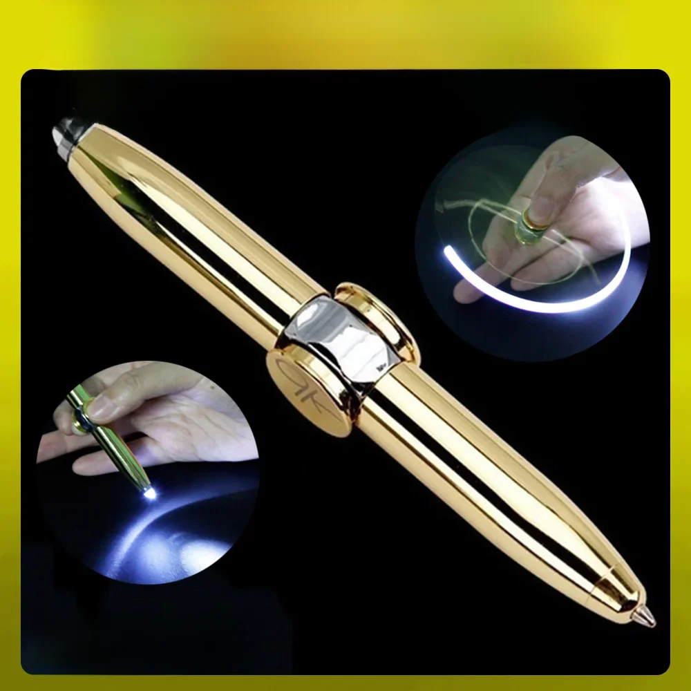 STONEGO Relieve Stress Spinner Pen Gyroscope Decompression Light Ball Pen Shape Finger Gyro Writing