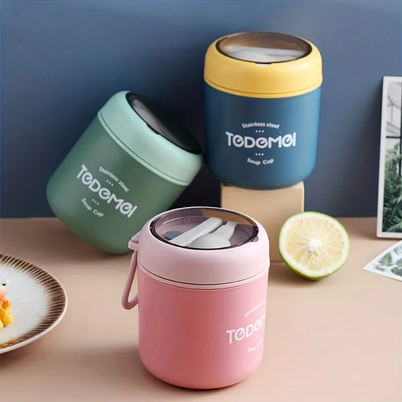 530ml Food Thermal Jar Insulated Soup Cup Thermos Containers Stainless Steel Lunch Box Thermo Keep