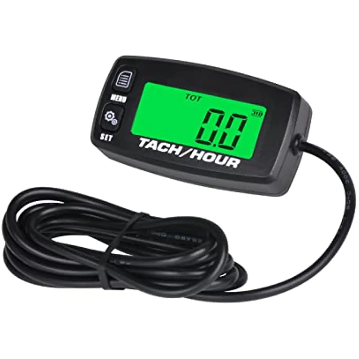 Digital Backlit Tachometer Maintenance Hours Meter Replacement Battery for Lawn Compress Leaf Blower