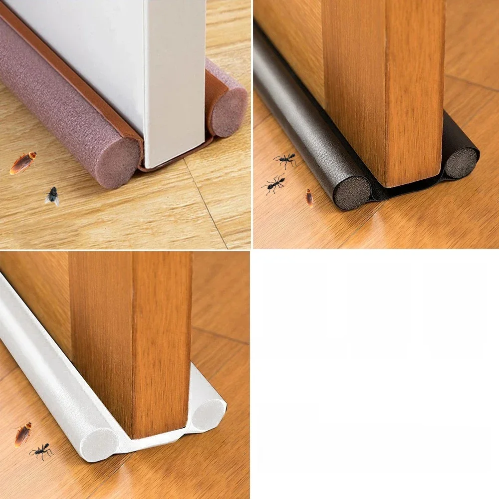 95*10cm Waterproof Seal Strip Draught Excluder Stopper Door Bottom Guard Double Silicone Rubber Seal