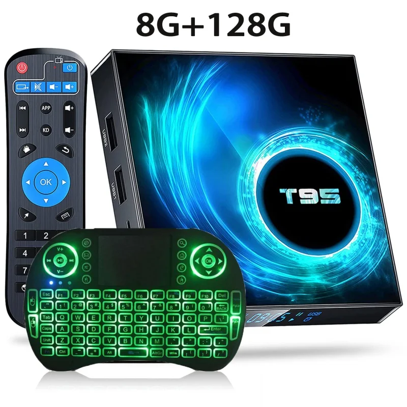T95 tv box 2023 Android 10 iptv 8GB 128GB allwinner H616 quad core support 6k 3d h.265 4G 5G Dual