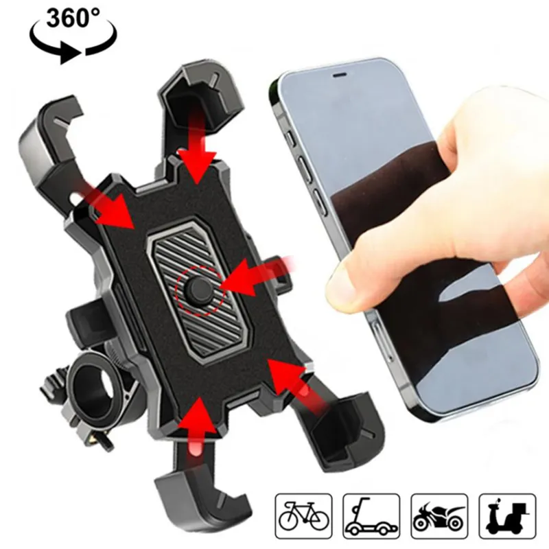 360° Rotatable Electric Bicycle Phone Holder for iPhone Xiaomi Riding MTB Bike Moto Motorcycle Stand