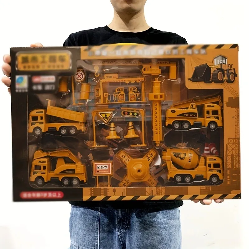 Engineering Vehicle Toys Plastic Construction Excavator Tractor Dump Fire Truck Bulldozer Models