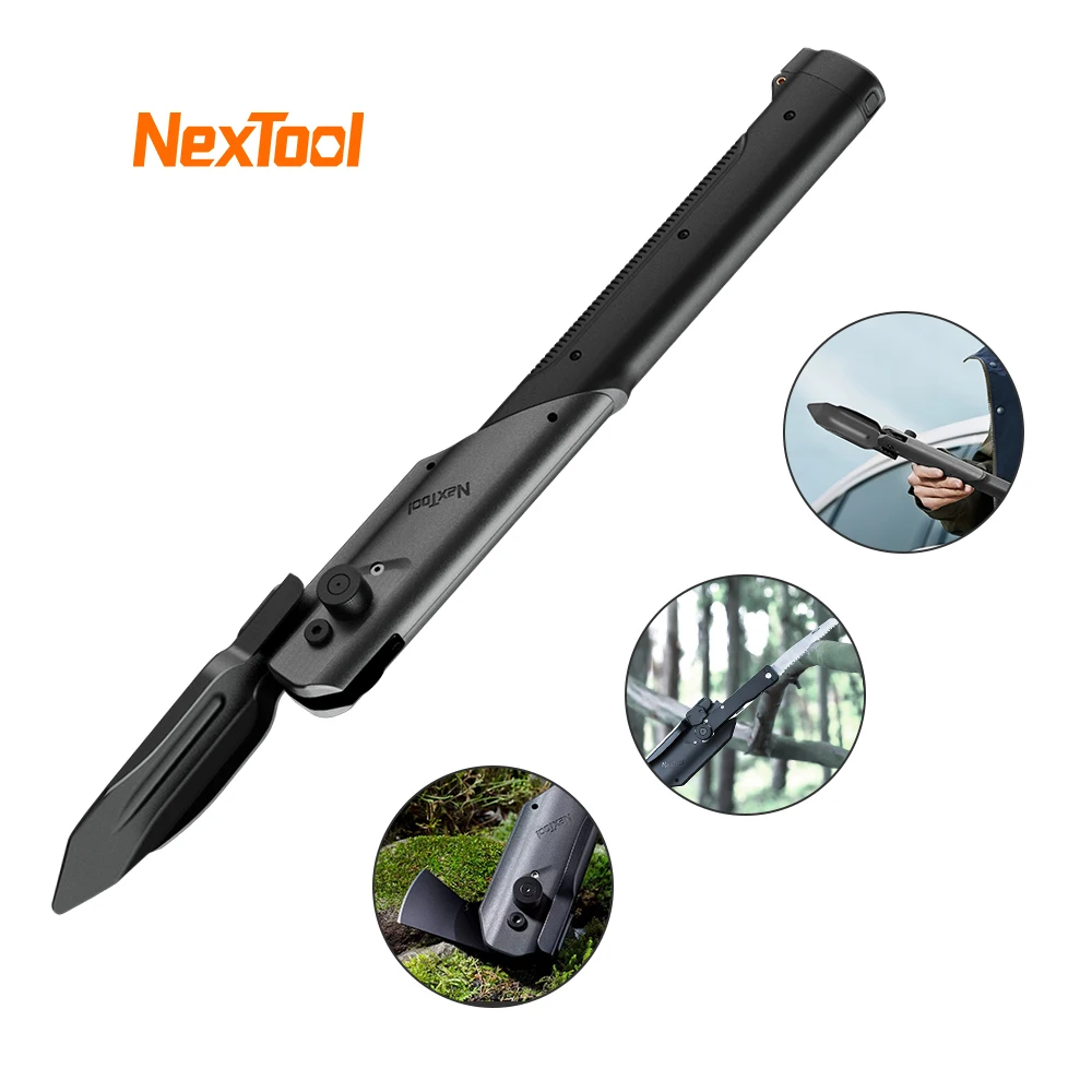 NexTool Outdoor Multi-functional Shovel 7 in 1 Camping Folding Shovel Survival Tool Hoe Axe Hammer