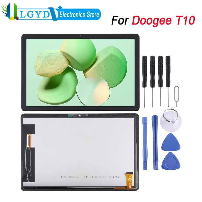 10.1-inch IPS LCD Screen For Doogee T10 Tablet PC Display with Digitizer Full Assembly Replacement