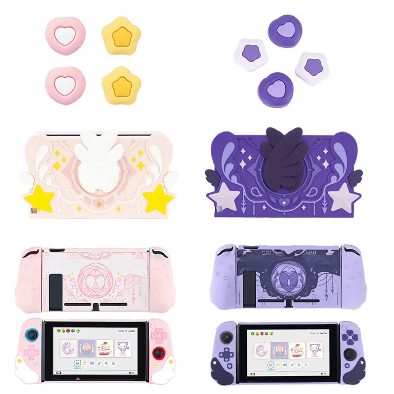 Star Wings TV Dock Charger Silicone Protector For Switch/NS Oled Hard Case Joy-Con Soft Hand Grip