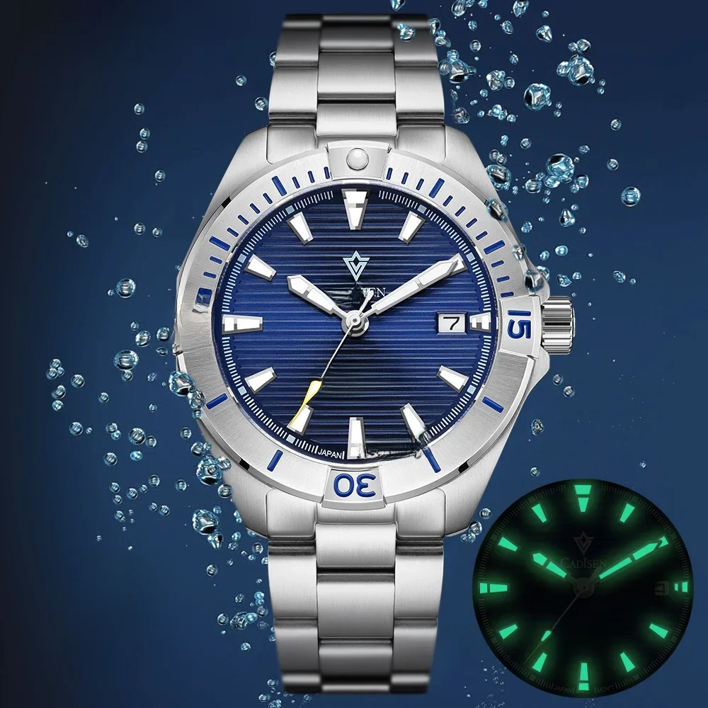 CADISEN NEW Top Brand Sports Men Mechanical Wristwatch Luxury Automatic NH35 Watch Men's Stainless