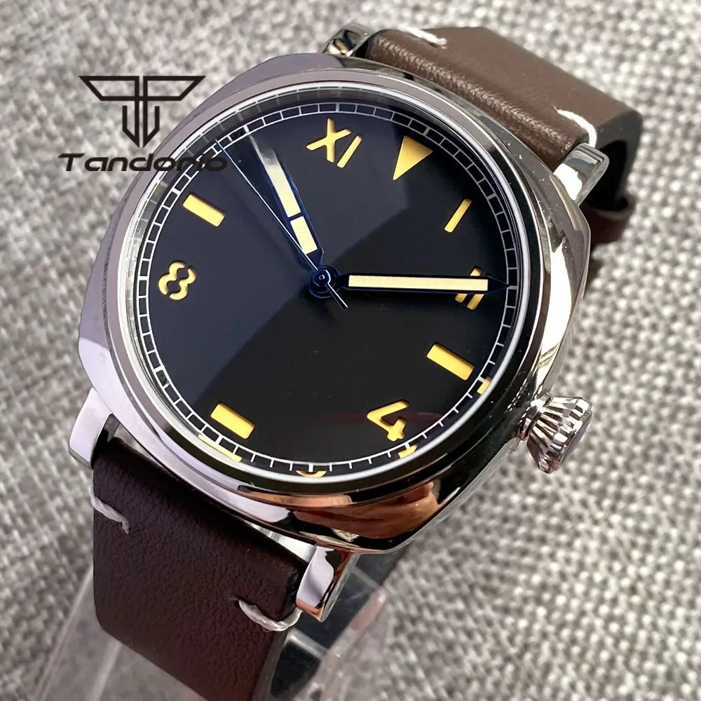 Tandorio 42mm NH35A 20bar Square Polished Automatic Men's Watch Sapphire Crystal Black California