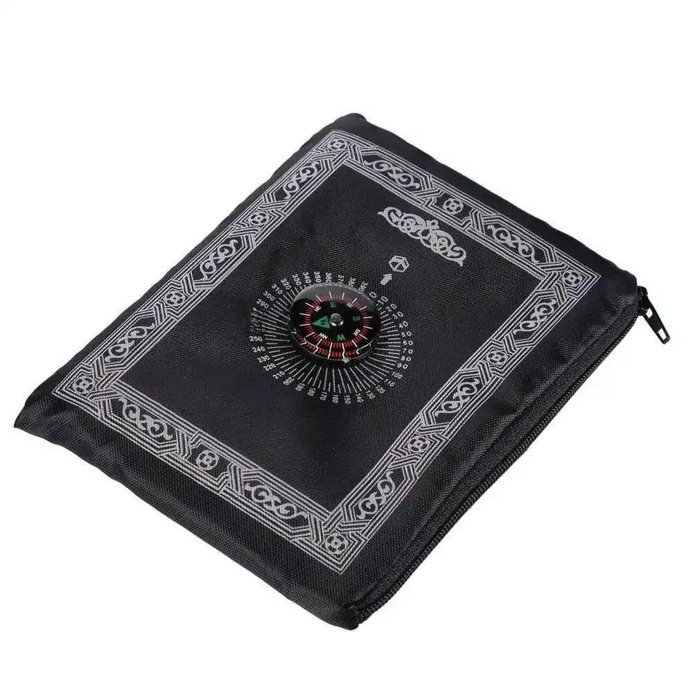 Prayer Rug Polyester Portable Braided Mats Simply Print with Compass In Pouch Travel Home New Style