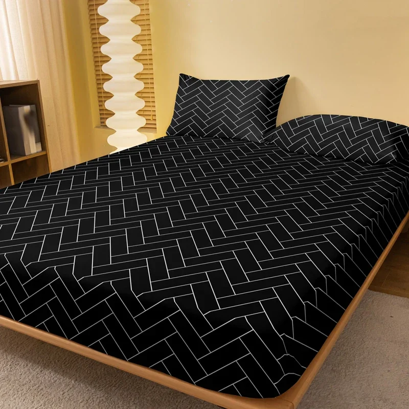 Four Seasons Men and Women Simple Fashion Printing Sanded Bedspread Home Bedroom Hotel