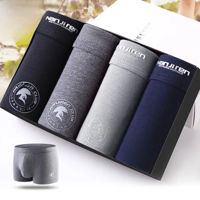 Plus Size Men Underwear Boxer Brand Man Underpants Solid Shorts Cotton Boxer Home Middle Male Boxer